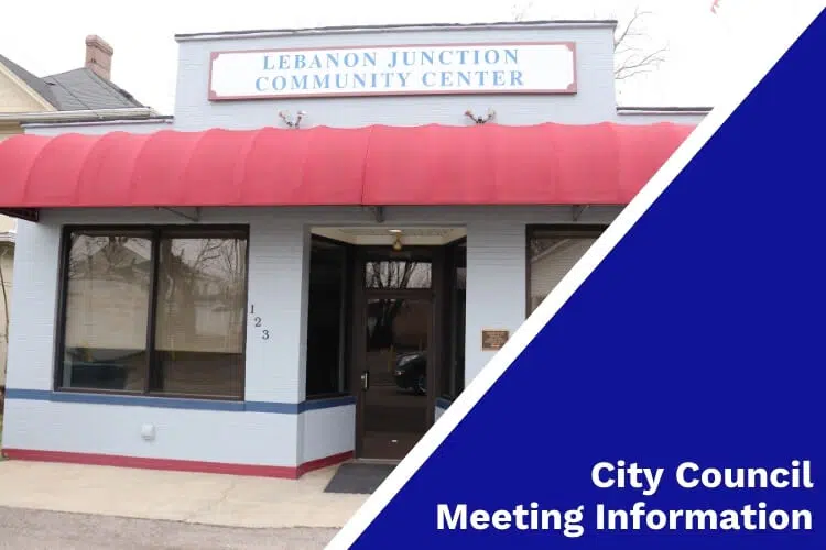 Lebanon Junction Community Center with "City Council Meeting Information" on image sidebar